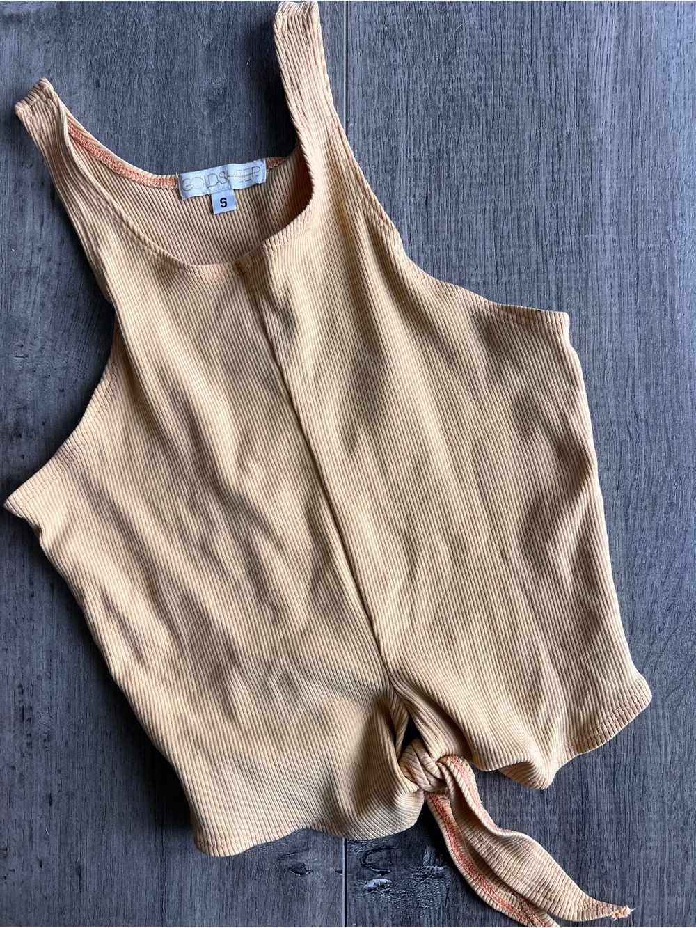 Goldsheep Yellow stretch ribbed tank small